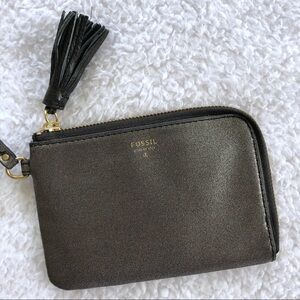 Fossil Shimmer Tassel Wristlet